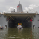 NASA’s Orion capsule in the well deck of the USS Anchorage